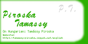 piroska tamassy business card